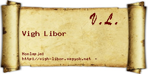 Vigh Libor névjegykártya